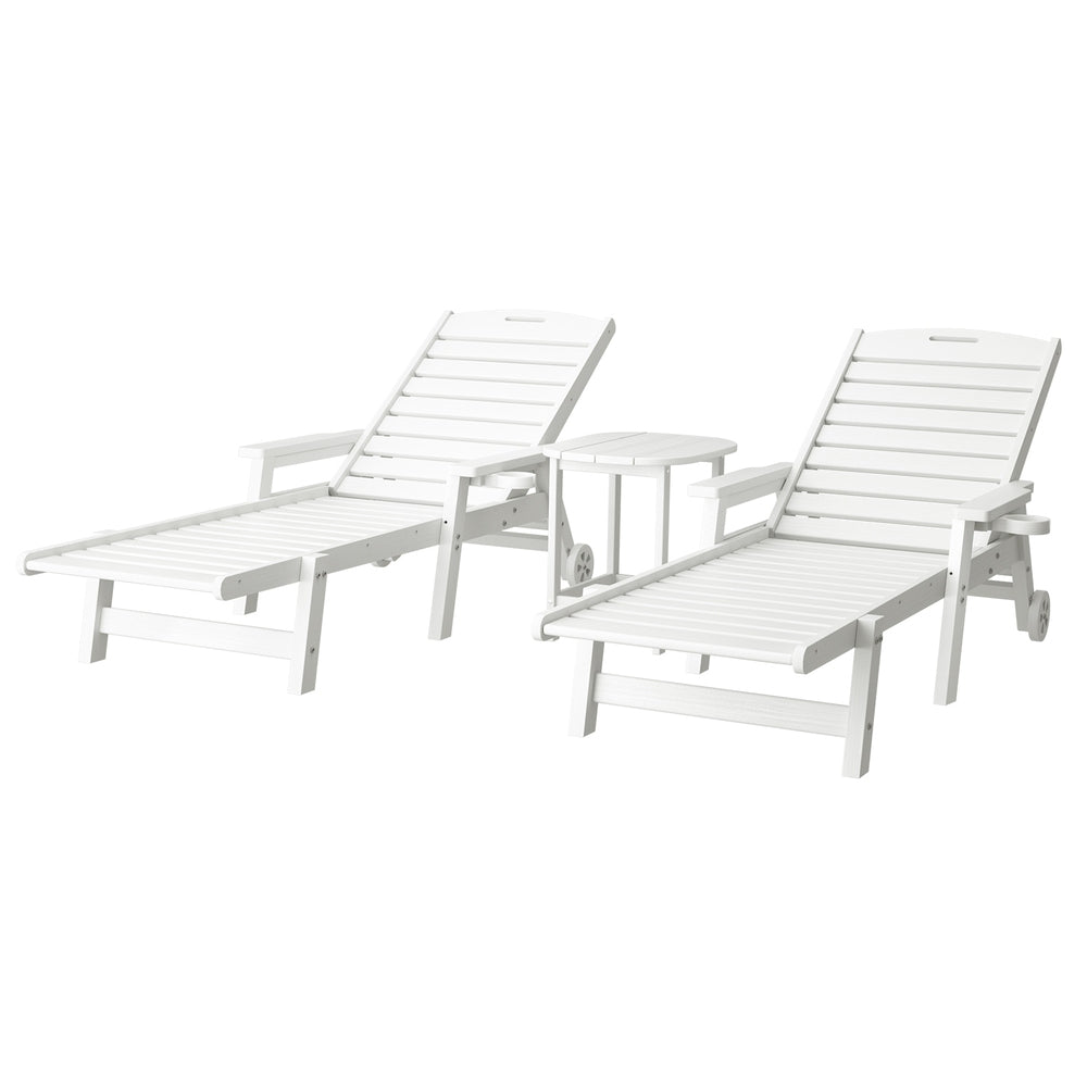 Gardeon 3-Piece Adjustable Sun Lounge Set