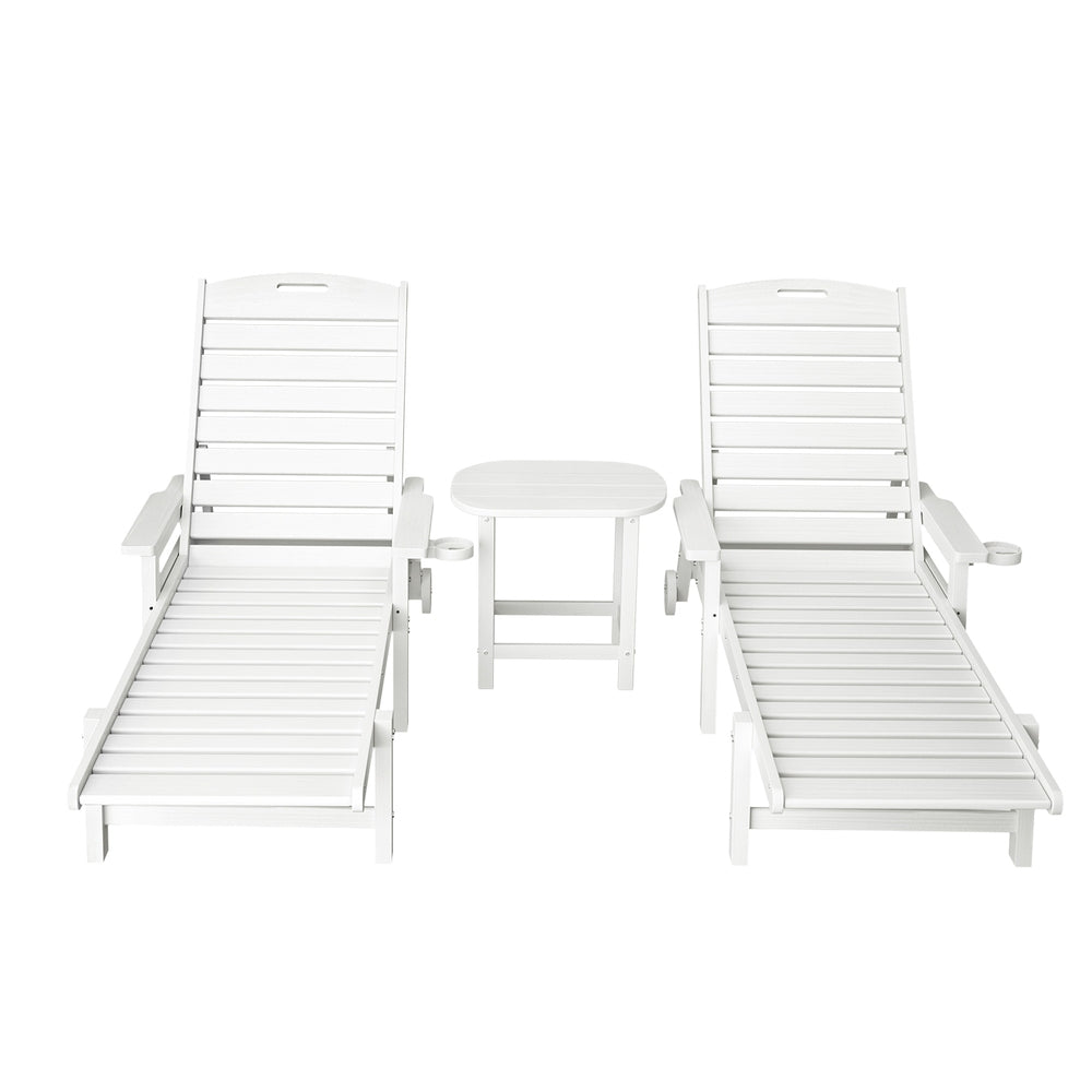 Gardeon 3-Piece Adjustable Sun Lounge Set