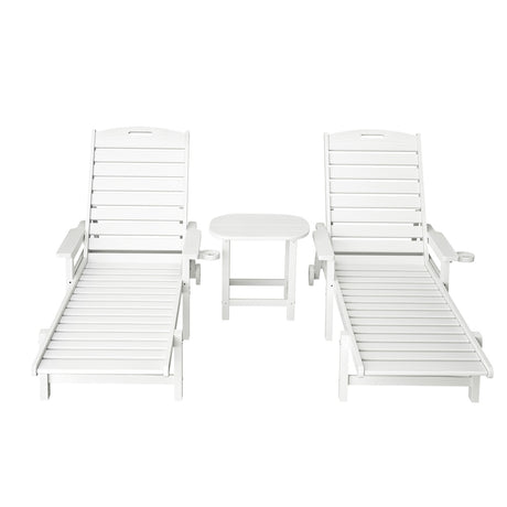 Gardeon 3-Piece Adjustable Sun Lounge Set