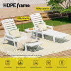 Gardeon 3-Piece Adjustable Sun Lounge Set
