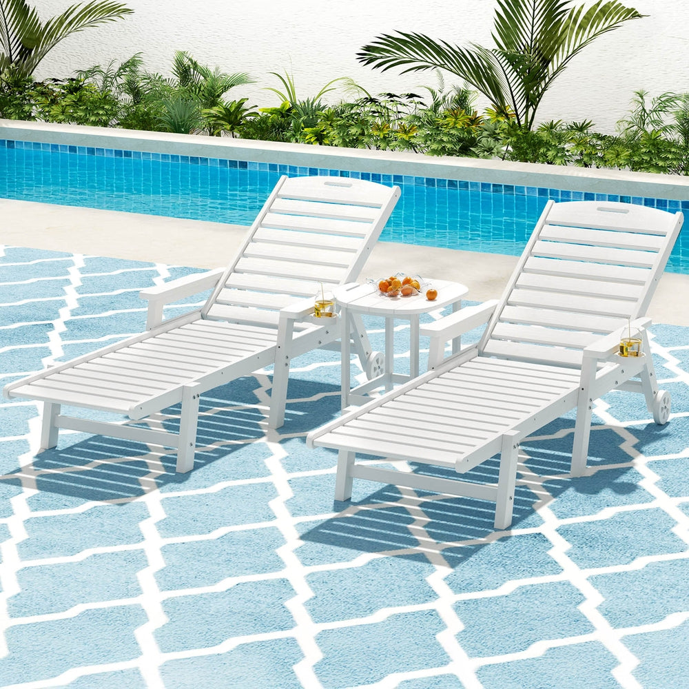 Gardeon 3-Piece Adjustable Sun Lounge Set