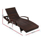 Gardeon Adjustable Wicker Sun Lounger
