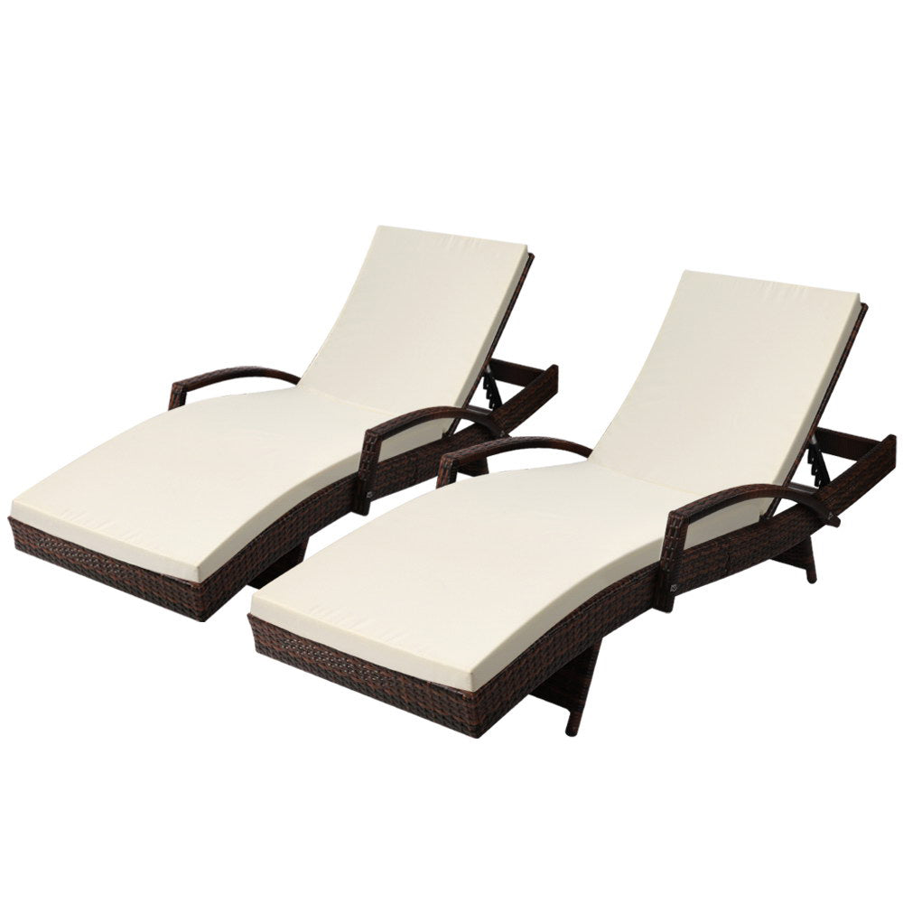 Gardeon Adjustable Wicker Sun Lounger