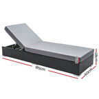 Gardeon 2PC Adjustable Wicker Sun Lounge