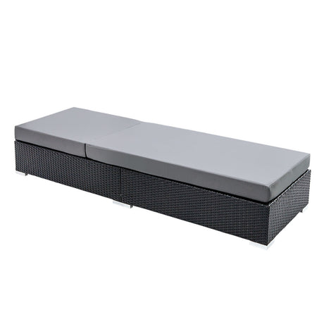 Gardeon 2PC Adjustable Wicker Sun Lounge