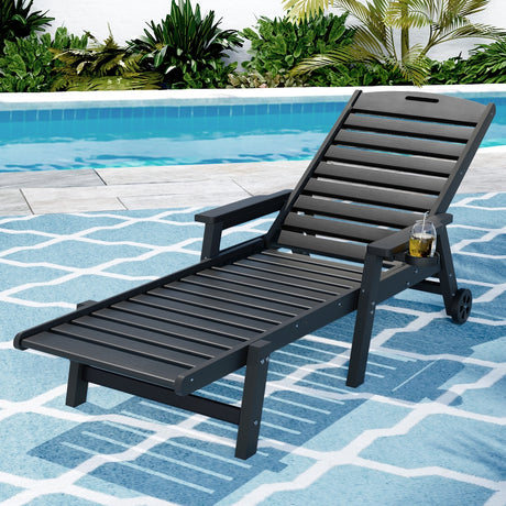 Gardeon Adjustable HDPE Sun Lounge Chair