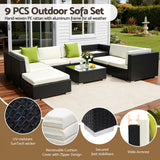 Gardeon 9-Piece Outdoor Sofa Set Wicker Couch Lounge Setting Cover