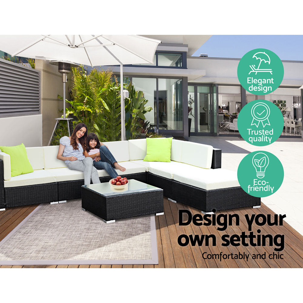 Gardeon 2PC Rattan Outdoor Sofa Set