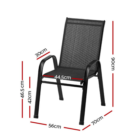 Gardeon Stackable Outdoor Dining Chair Set