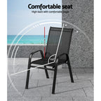 Gardeon Stackable Outdoor Dining Chair Set