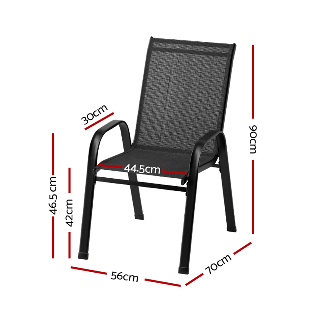 Gardeon 4-Piece Stackable Outdoor Dining Chairs
