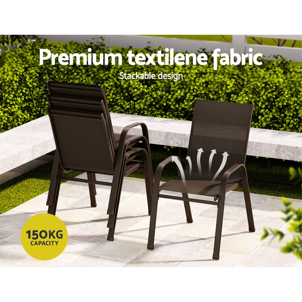 Gardeon Stackable Outdoor Dining Chairs Set