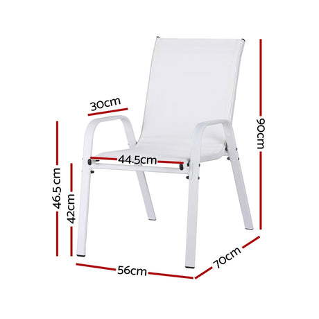 Gardeon 4-Piece Stackable Outdoor Dining Chairs