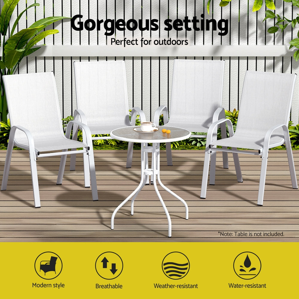 Gardeon Stackable Outdoor Dining Chairs Set