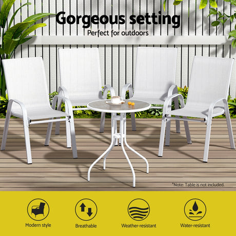 Gardeon Stackable Outdoor Dining Chairs Set