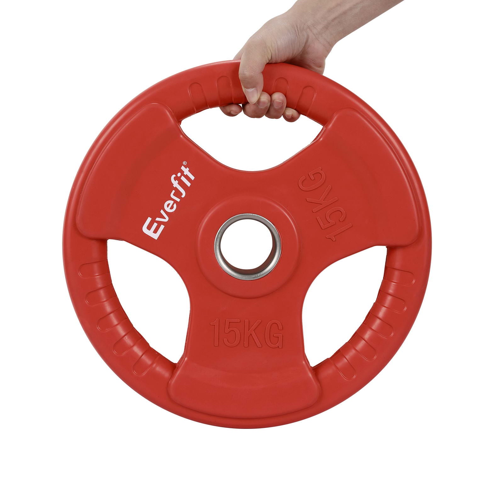 Everfit Weight Plates Olympic 15kg Dumbbell Barbell Plate Weight Lifting Home Gym Red