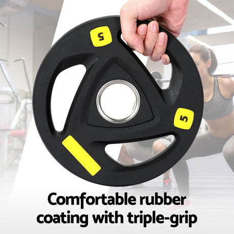 Everfit Weight Plates Olympic 5kgx2 Dumbbells Barbells Plate Weight Lifting Home