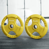 Everfit Weight Plates Olympic 20kgx2 Dumbbell Barbell Plate Weight Lifting Home Gym Yellow