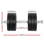 Everfit 35kg Dumbbell Set Weight Plates Dumbbells Lifting Bench