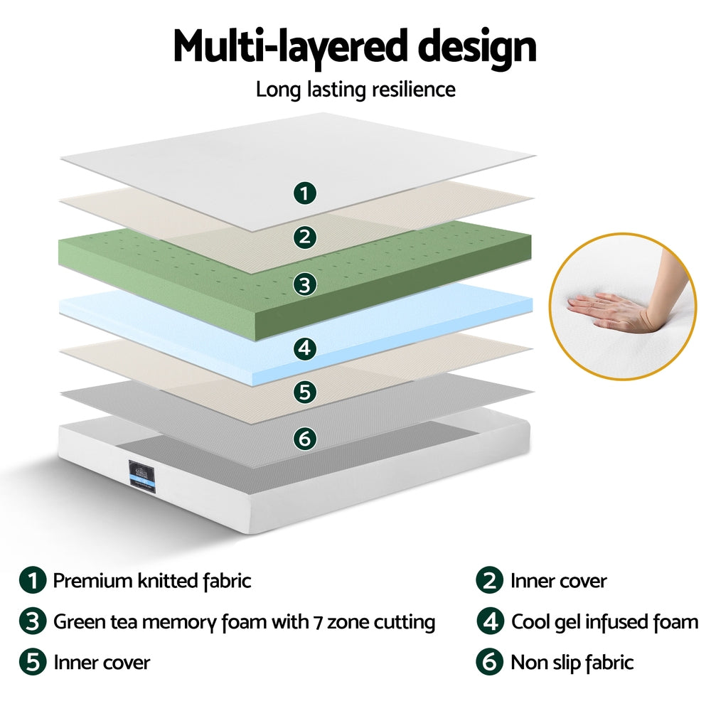 Giselle Bedding Medium Firm Green Tea Memory Foam Mattress