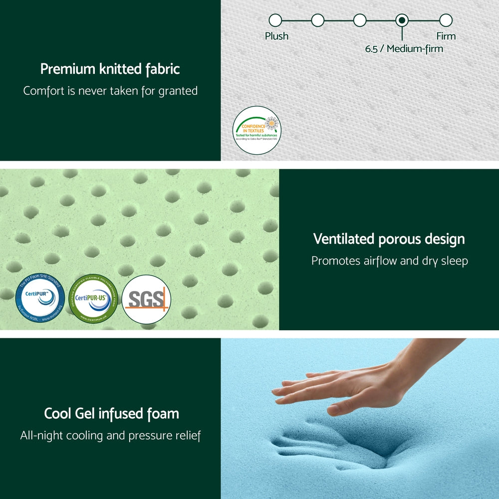 Giselle Bedding Medium Firm Green Tea Memory Foam Mattress