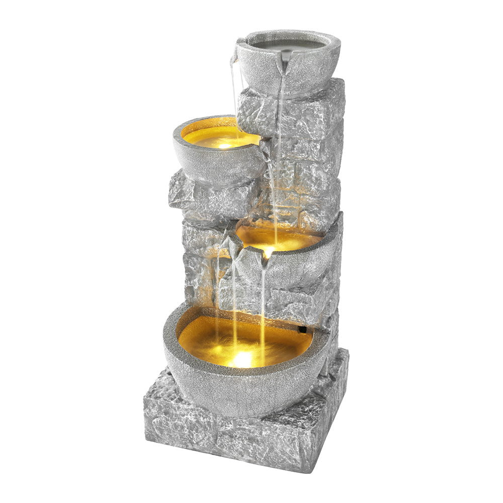 Elegant Solar-Powered 4-Tier Fountain Feature