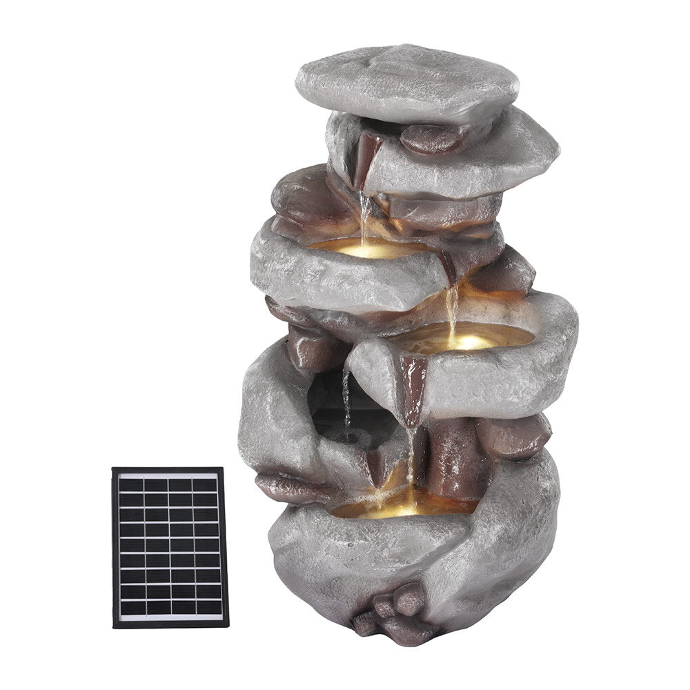 Elegant 4-Tier Solar Fountain Water Feature