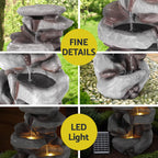 Elegant 4-Tier Solar Fountain Water Feature