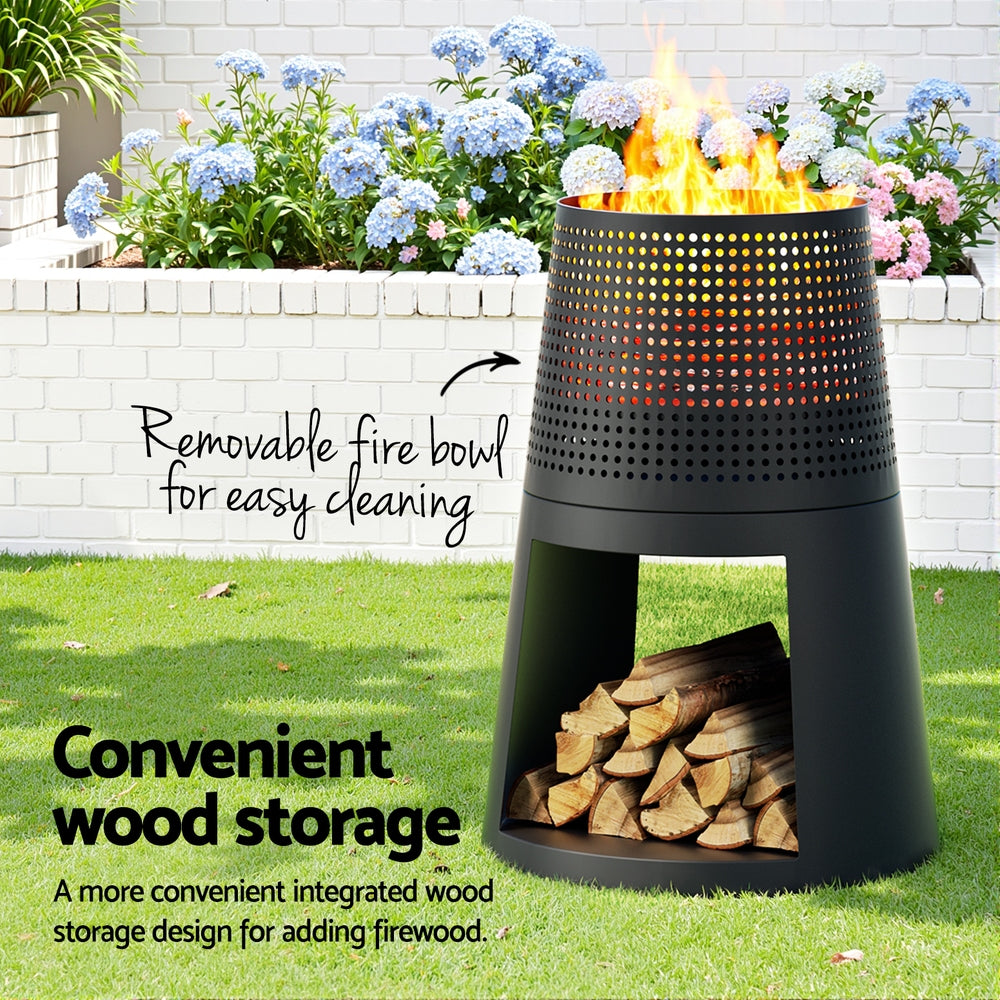 Deep Bowl Iron Outdoor Fireplace Fire Pit