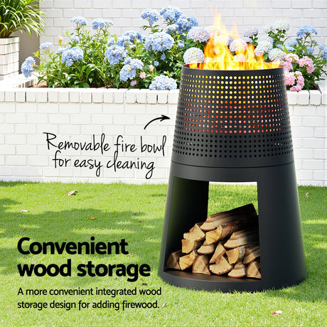 Deep Bowl Iron Outdoor Fireplace Fire Pit
