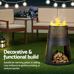 Deep Bowl Iron Outdoor Fireplace Fire Pit