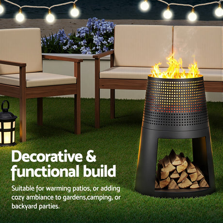 Deep Bowl Iron Outdoor Fireplace Fire Pit