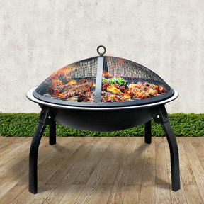 22" Portable Charcoal Fire Pit & Smoker