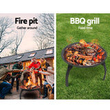 22" Portable Charcoal Fire Pit & Smoker