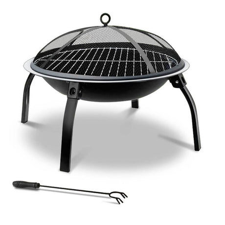 22" Portable Charcoal Fire Pit & Smoker