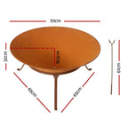 Rustic 70cm Iron Bowl Fire Pit