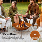 Rustic 70cm Iron Bowl Fire Pit