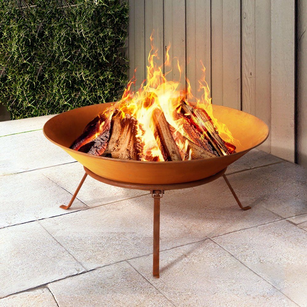 Rustic 70cm Iron Bowl Fire Pit