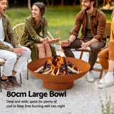 Elegant 80cm Iron Bowl Fire Pit