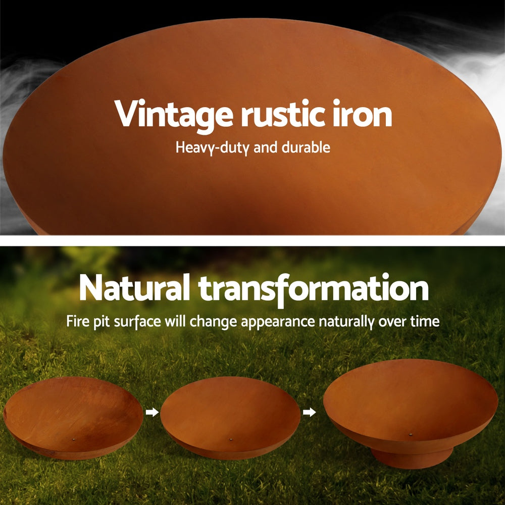 Elegant 80cm Iron Bowl Fire Pit