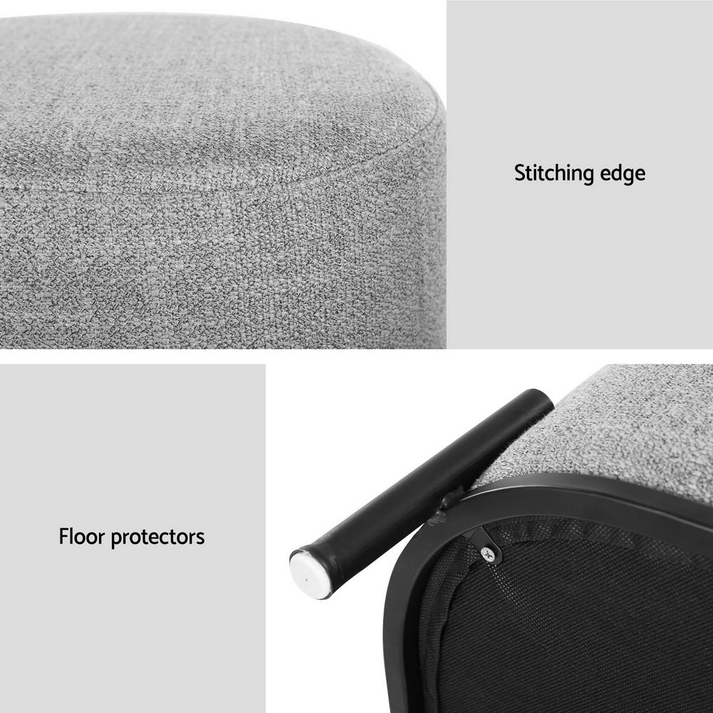 Artiss Gladstone Grey Linen Foot Stool