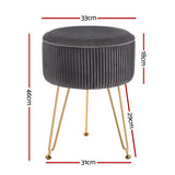 Artiss Grey Velvet Round Ottoman Foot Stool