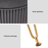 Artiss Grey Velvet Round Ottoman Foot Stool