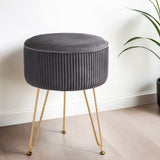 Artiss Grey Velvet Round Ottoman Foot Stool