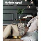 Elegant Velvet Storage Ottoman with Gold Accent