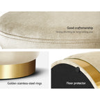 Elegant Velvet Storage Ottoman with Gold Accent