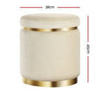 Elegant Velvet Round Ottoman Foot Stool