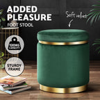 Elegant Velvet Round Ottoman Foot Stool