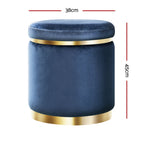 Elegant Velvet Round Ottoman Foot Stool