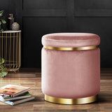 Elegant Velvet Round Ottoman Foot Stool